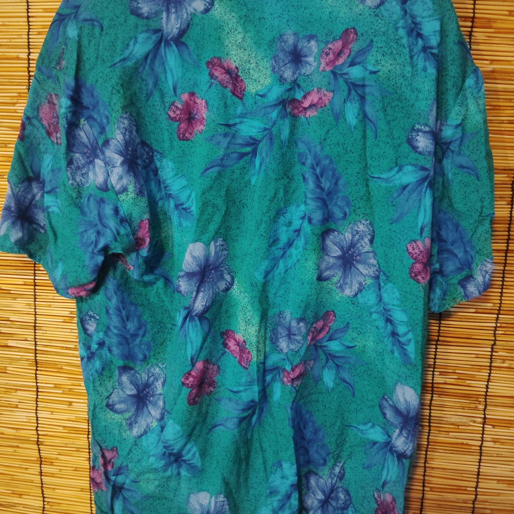 Floral Teal and Pink Women's Shirt